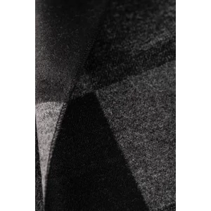 A & ONE Sötétszürke Geometria Mintás Sál És Vastagon Kötött Gyapjúkeverék Sapka Szett