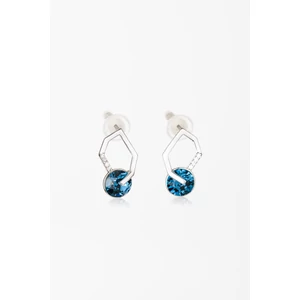 A & ONE Lógós Ezüst Fülbevaló Kék Swarovski® Kristályokkal