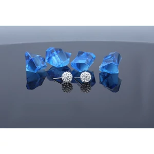 A & ONE Ezüst Gömb Fülbevaló Swarovski® Kristályokkal Díszítve