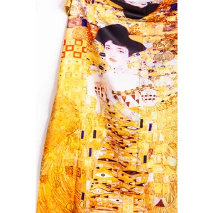 Két Oldalú Színes Selyem Hatású Vékony Sál Van Gogh És Klimt Mintával