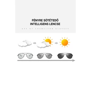 A & ONE Fekete Keretes Pilóta Napszemüveg Arany Díszítésű Szárral Fényre Sötétedő Lencsével