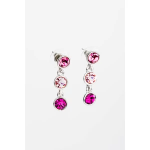 A & ONE Rózsaszín Swarovski® Köves Nikkelmentes Fémből Készült Női Lógós Fülbevaló