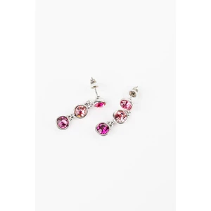 A & ONE Rózsaszín Swarovski® Köves Nikkelmentes Fémből Készült Női Lógós Fülbevaló