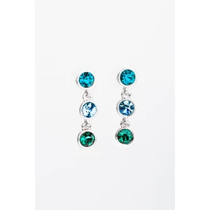 A & ONE Zöld Swarovski® Köves Nikkelmentes Fémből Készült Női Lógós Fülbevaló
