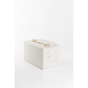 Gyöngyház Fehér Magában Rózsa Mintás Műbőr Ékszertartó Táska