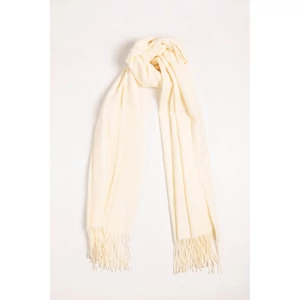 Fehér Csillogós Kötött Sapka Pomponnal És Tört-Fehér Anyagában Rózsa Mintás  Sál Szett