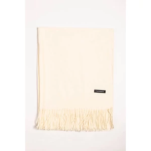 Fehér Csillogós Kötött Sapka Pomponnal És Tört-Fehér Anyagában Rózsa Mintás  Sál Szett