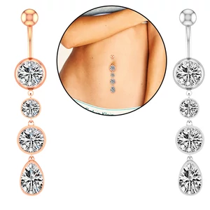 A & ONE Arany Színű Rozsdamentes Acél Lógós Köldök Piercing