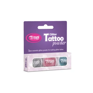 Tytoo Ezüst, Babarózsaszín, Azúrkék Csillámpor Szett  3 x 2,5 ml