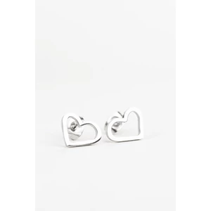 A & ONE Ezüst Színű Pici Szív Körvonal Alakú Fülbevaló