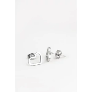 A & ONE Ezüst Színű Pici Szív Körvonal Alakú Fülbevaló