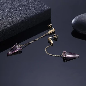 A & ONE Aranyozott S925 Ezüst Lógós Fülbevaló Lila Swarovski® Kristályokkal