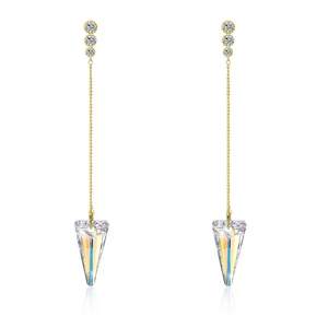 A & ONE Aranyozott S925 Ezüst Lógós Fülbevaló Színváltós Swarovski® Kristályokkal
