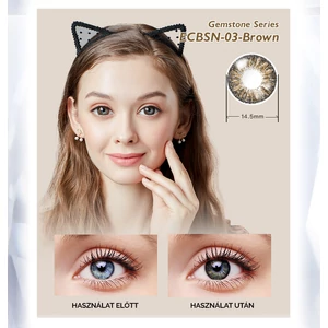 EllieCoo Gemstone Series Színes Dioptria Nélküli Kontaktlencse - Világosbarna