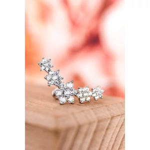 A & ONE 14 Karátos Arannyal Bevont Ezüst Színű Virág Alakú Íves Piercing