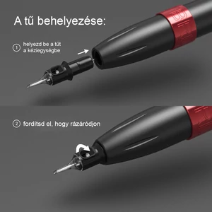 Tetováló Gép Szett LED Kijelzővel, Tűvel, Gyakorló Szilikon Lappal, Kézitáskával