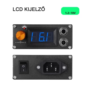 Tetováló Gép Szett LED Kijelzővel, Tűvel, Gyakorló Szilikon Lappal, Kézitáskával