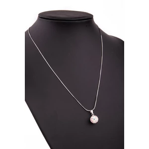 Színjátszós Swarovski Kövekkel Díszített S925 Ezüst Gömb Medállal Díszített Nyaklánc