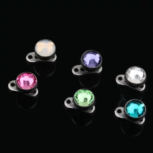 A & ONE Microdermal Titánium Piercing Fehér Kővel