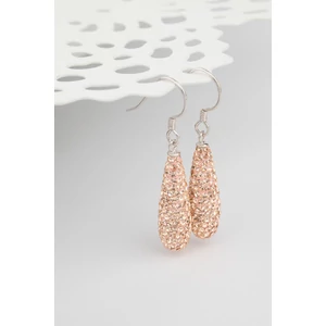 Swarovski Kövekkel Díszített S925 Bézs Lógós Fülbevaló