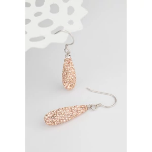 Swarovski Kövekkel Díszített S925 Bézs Lógós Fülbevaló