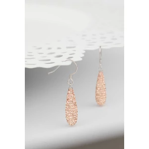 Swarovski Kövekkel Díszített S925 Bézs Lógós Fülbevaló