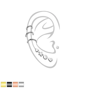 A & ONE 8 Darabos Ezüst Színű Ovosi Acél Fül Piercing Szett
