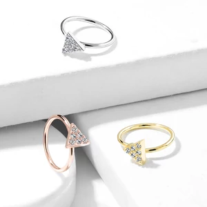 A & ONE Arany Színű 14 Karátos Arannyal Bevonat Karika Piercing Cirkónia Kövekkel