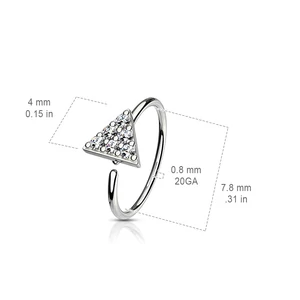 A & ONE Arany Színű 14 Karátos Arannyal Bevonat Karika Piercing Cirkónia Kövekkel
