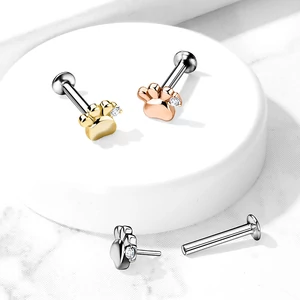 A & ONE Ezüst Színű Tappancs Formájú 316L Orvosi Acél Labret Piercing