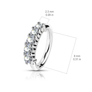 A & ONE Ezüst-Arany Színű 316L Orvosi Acél Mintás Karika Piercing