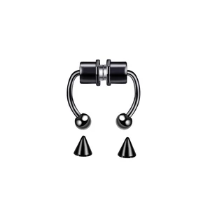 A & ONE Fekete 316L Orvosi Acél Mágneses Ál Septum Piercing