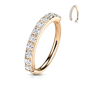 A & ONE Csillogó Rosegold Színű Sárgaréz Karika Orr/Fülpiercing