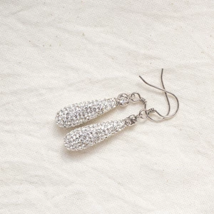 Swarovski Kövekkel Díszített S925 Ezüst Lógós Fülbevaló