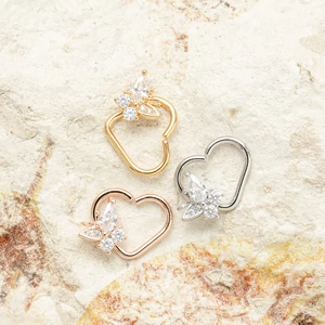 A & ONE Rosegold Színű 316L Orvosi Acél Szív Alakú Fül Piercing