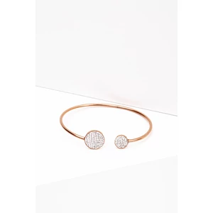A & ONE Minimalista Stílusú Rosegold Rozsdamentes Acél Karkötő Cirkónia Kövekkel