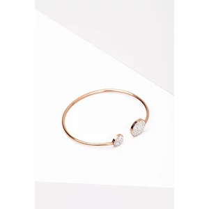 A & ONE Minimalista Stílusú Rosegold Rozsdamentes Acél Karkötő Cirkónia Kövekkel