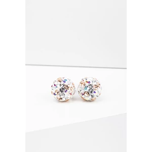 A & ONE S925 Ezüst Gömb Fülbevaló Bézs És Színes Swarovski® Kövekkel