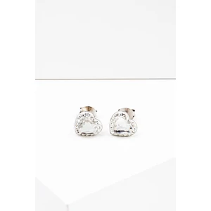Csillogó Swarovski Kövekkel Díszített Apró Szív Alakú S925 Ezüst Fülbevaló