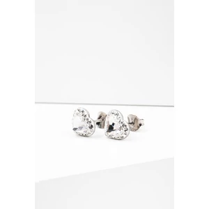 Csillogó Swarovski Kövekkel Díszített Apró Szív Alakú S925 Ezüst Fülbevaló