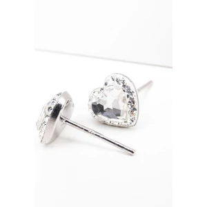 Csillogó Swarovski Kövekkel Díszített Apró Szív Alakú S925 Ezüst Fülbevaló
