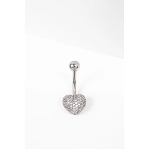Ezüst Színű Rozsdamentes Acél Szív Alakú Köldök Piercing