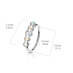 Rosegold Cirkónia Kövekkel Kirakott 316L Orvosi Acél Orr- És Fülpiercing
