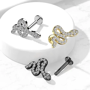 Kígyó Alakú 316L Orvosi Acél Egyenesszárú Labret Piercing