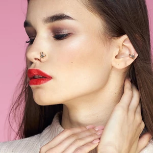 Rosegold Színű Sárgaréz Orr- És Fülpiercing Pillangóval