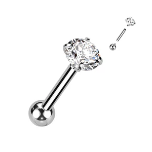 Cirkónia Kövekkel Díszített Titánium Egyenesszárú Labret Piercing