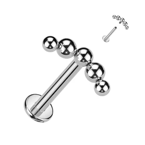 Ezüst Színű Egyenesszárú Titánium Labret Piercing