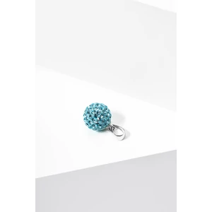 Csillogó Kék Színű Swarovski Kövekkel Díszített S925 Ezüst Gömb Medál