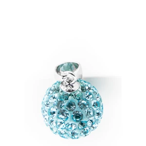 Csillogó Kék Színű Swarovski Kövekkel Díszített S925 Ezüst Gömb Medál