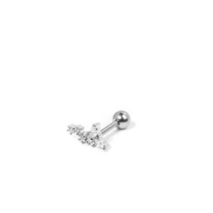Ezüst Színű Rozsdamentes Acél Egyenesszárú Piercing Pillangóval